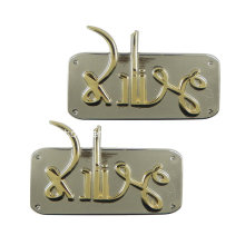 Nickel Free Fashion Letter Logo Embossed Metal Plate